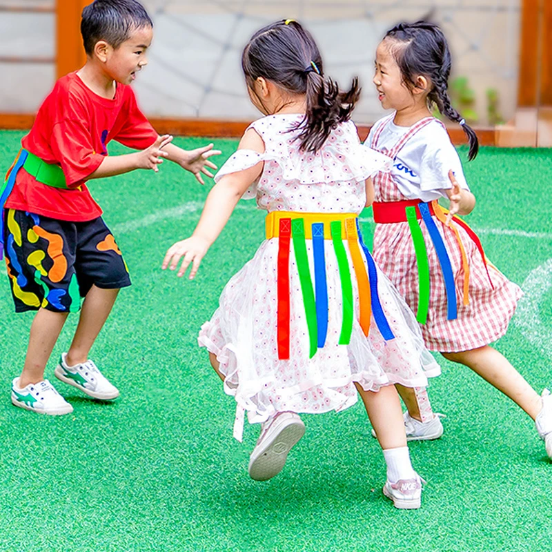 Juego de 5 cinturones de juego con cola de captura, actividades al aire libre, día de campo, reunión familiar, cumpleaños, carnaval, recuerdos de fiesta, Spiele Kinder