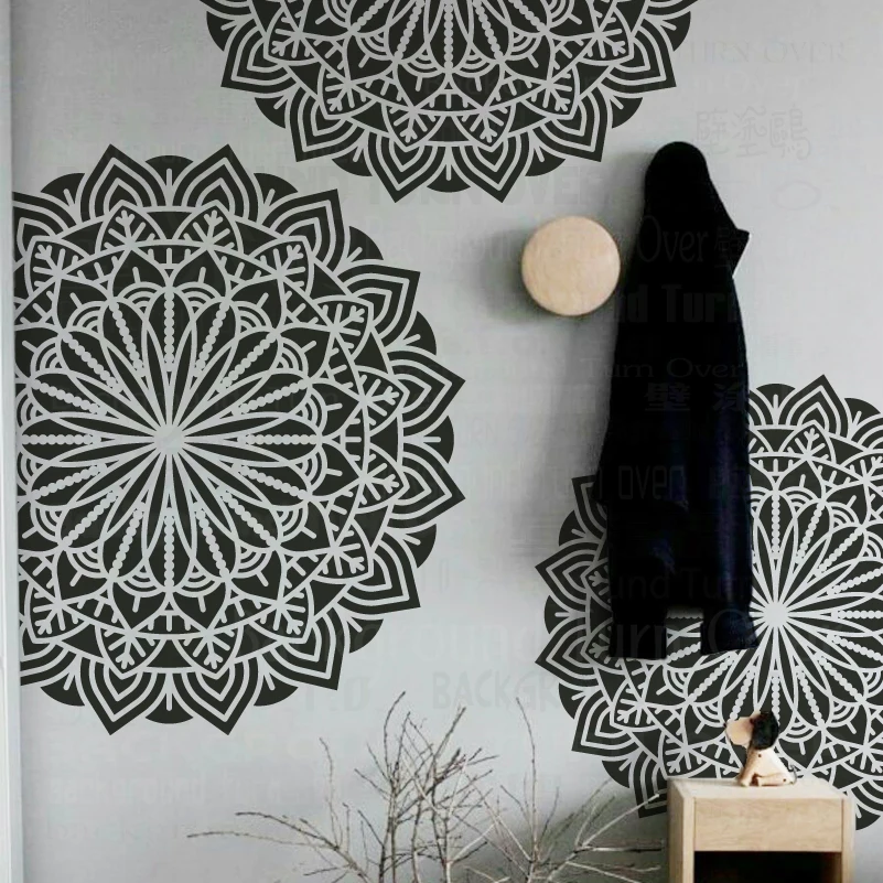 

40cm - 80cm Stencil For Painting Wall Plaster Decor Template To Paint Putty Decorative Rollers Mandala Round Flower Lotus S308