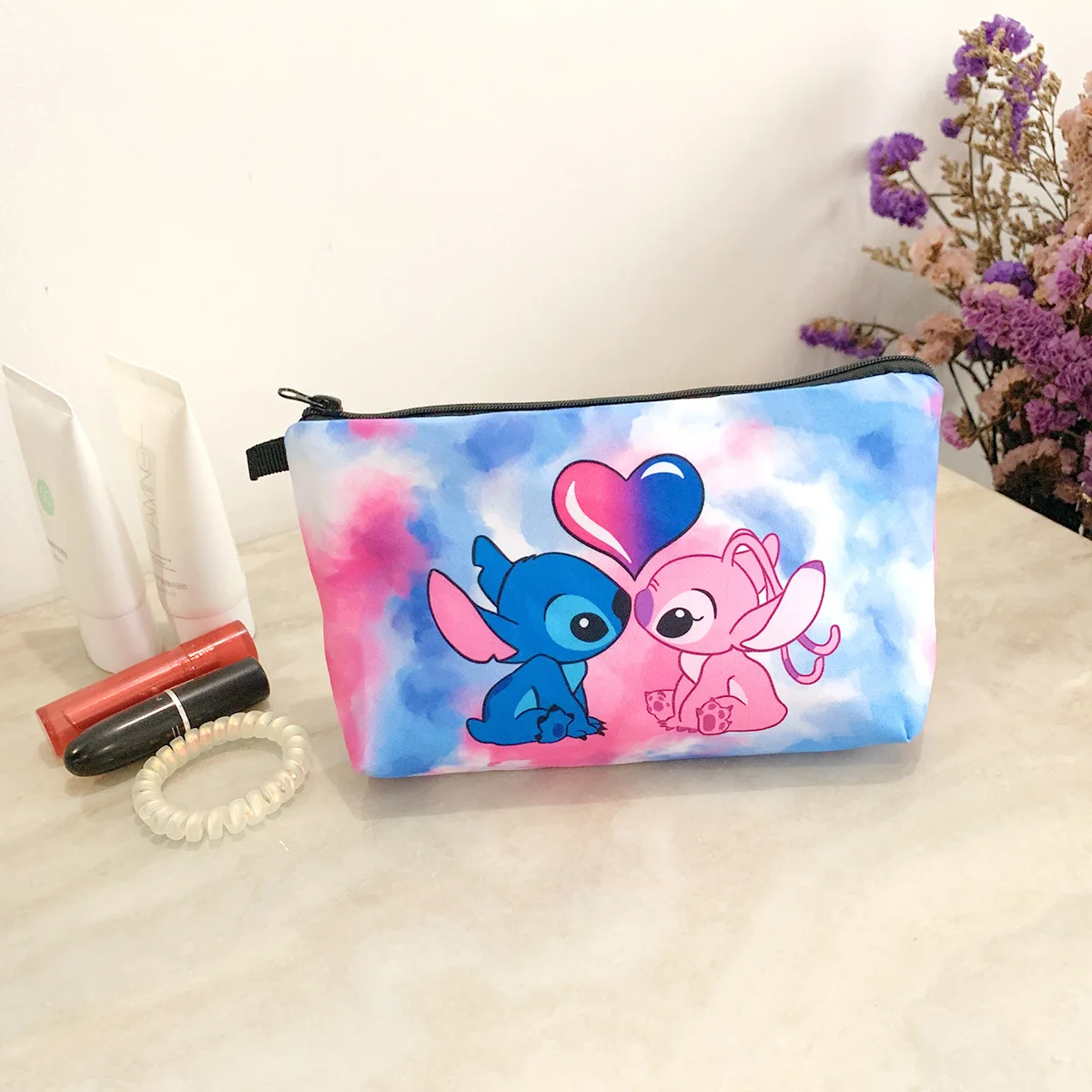 Anime Disney Lilo & Stitch Oxford Cloth Cartoon Flat Wallet Cartoon Stitch Storage Bag Storage Case Card Holder Boys Girls Gifts