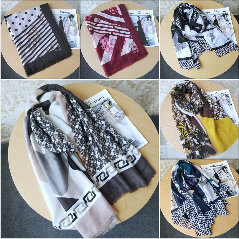 Foreign Trade Original Order Italy liu.jo New Product Warm Wool Soft Eternal Women's Fashion Accessories Gift Scarf Shawl