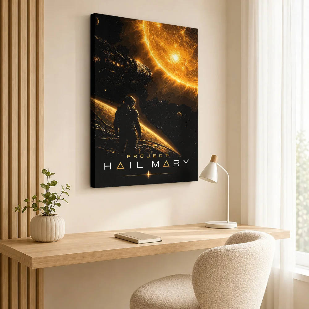 Project Hail Mary Framed Canvas Poster Customized Photo Gaming Anime Wall Paintings Decoration for Bedroom Gift for Collectors