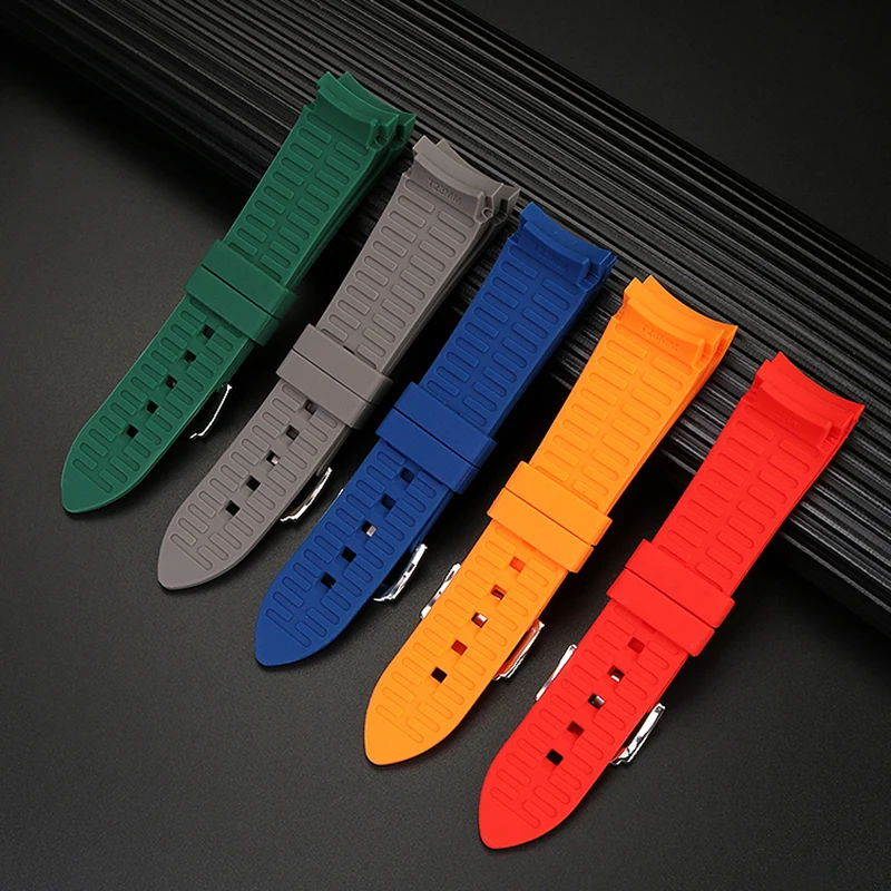 20mm 21mm 22mm Curved End Rubber Watchband For IWC Pilot Series IW377714 IW388103 Little Prince Silicone Sports Watch Strap