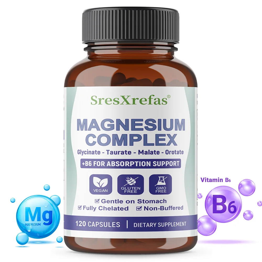 

Magnesium Complex 300mg - Magnesium Glycinate, Taurate, Malate, Orotate, Supports Muscle, Bone & Daily Vitality, High Absorption