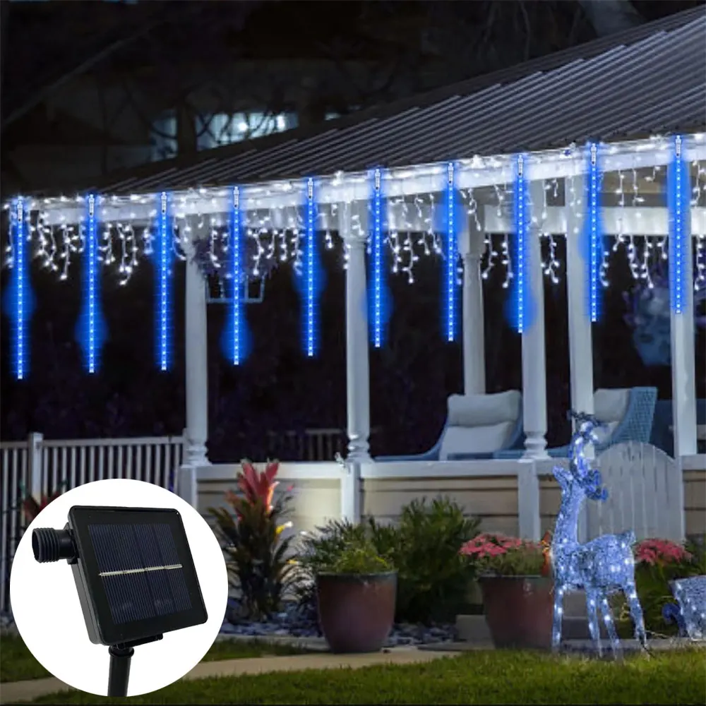 

Festoon LED Meteor Shower String Light Solar Fairy Garland Lamp for Wedding Camping Party Christmas Tree Decoration 30CM/50CM