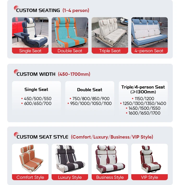 Autozubehör Auto-Innenraum-Upgrade Custom Rv Captains Stühle Ledersitze Umschaltbettsitz