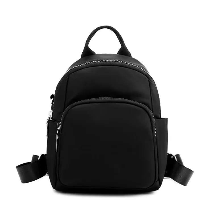 Women's Backpack Black Nylon Mochila Schoolbag Large Capacity Casual Bag Simple Versatile Small Back-pack