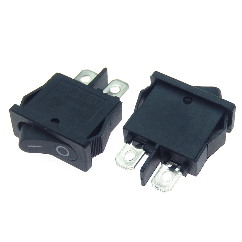 5Pcs 10x22mm KCD1-110 Black Super Thin Rocker Switch NO/OFF 2 Pin Small Instrument Power Switch