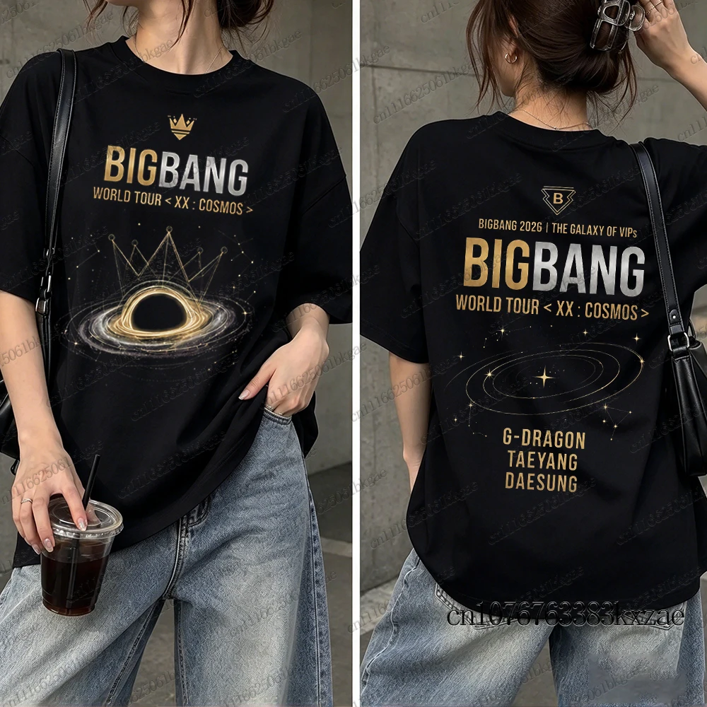 BigBang 2026 World Concert Tour T-shirts For Women XX:COSMOS T-shirt O-neck Pure Cotton Short Sleeve Fans Gifts Y2K Street Tops
