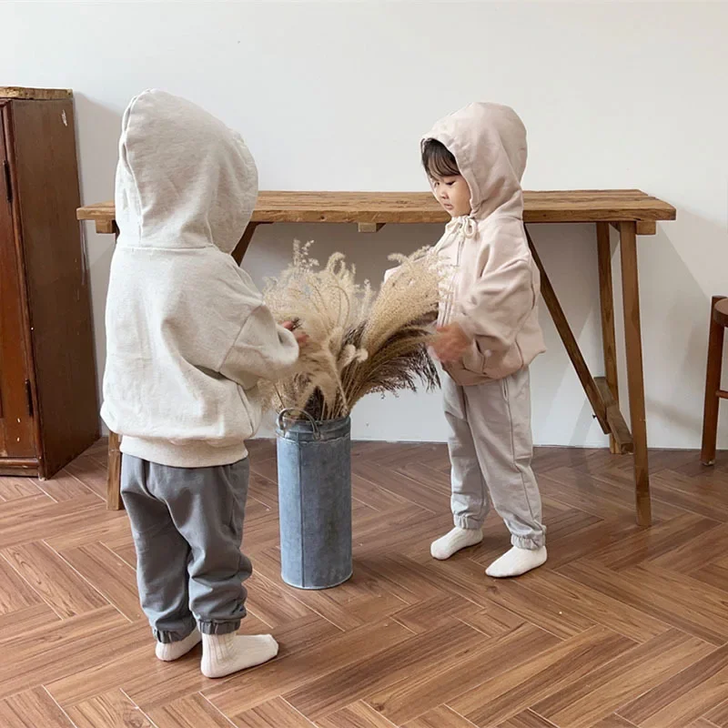 

Boys Girls Cotton Zipper Coat Infant Toddler Solid Casual Hoodie Baby Clothes Autumn New Baby Long Sleeve Hooded Sweatshirt