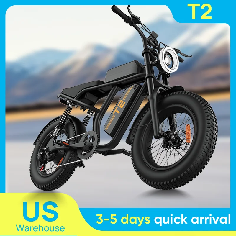

URLIFE T2 1500W E-Bike 48V 15.6Ah Battery 28MPH 100Mi Range 20X4" Fat Tire Free Shipping
