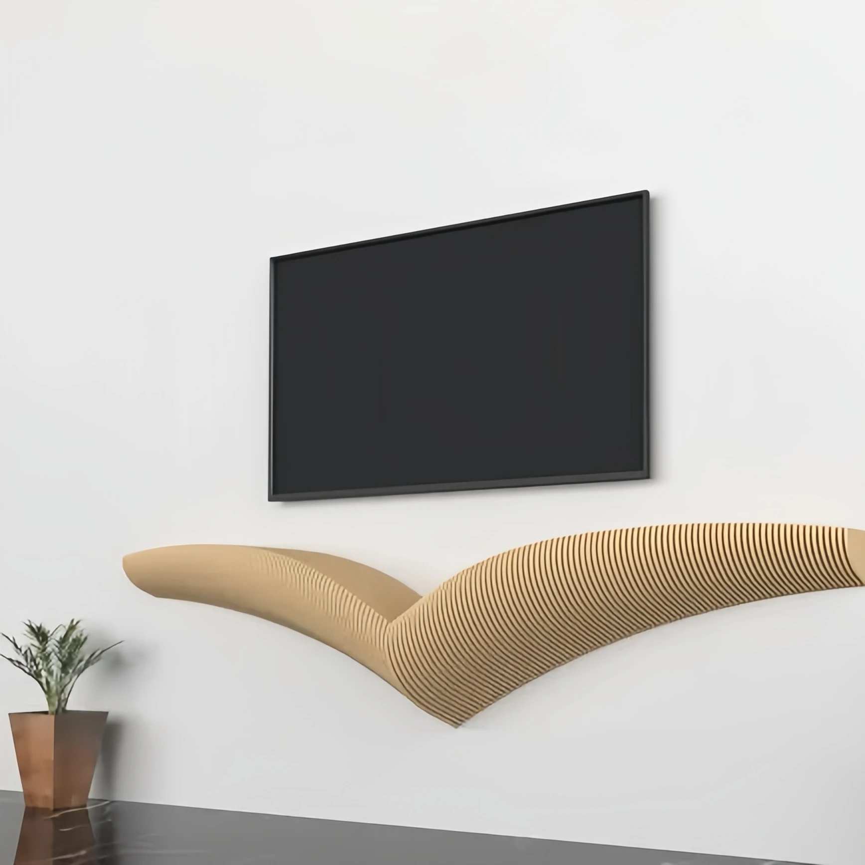 ！@Unique V Shaped Wooden Shelf Art Slice Furniture TV Wall Rack Book Shelves for Home Hotel Office