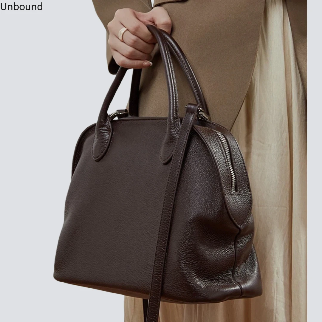 

Натуральная кожа, роскошная дизайнерская женская сумка-тоут, винтажная сумка через плечо, универсальная сумка-ракушка для работы, большая вместимость