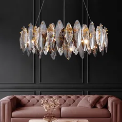 Ceiling Chandeliers 2024 New Modern Luxury Crystal Indoor Pendant Lamp for Living Dining Room Decor Hanging Light Lustre Fixture