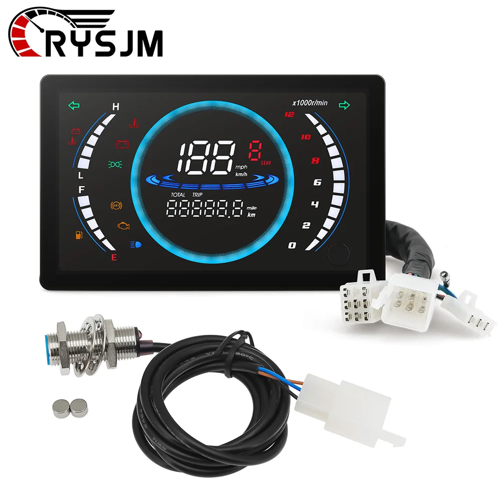 HD Universal Motorcycle Speedometer Adjustable LED Speedometer Moto Meter Panel RPM Dashboard With Motorcycle instrument sensor