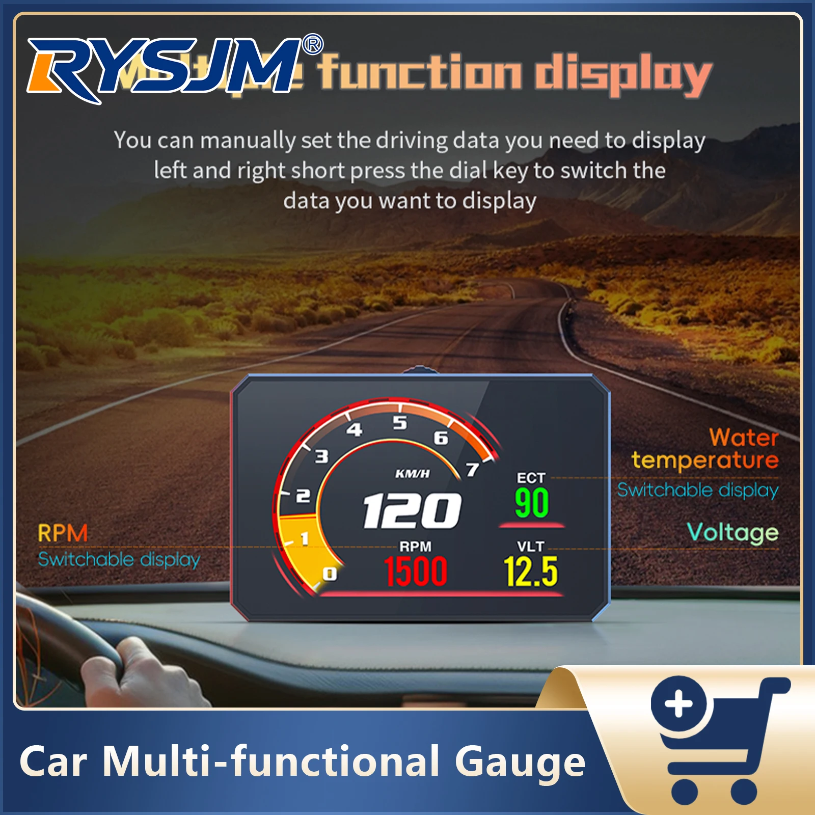 P16 OBD2 Projector Auto Car Head Up Display Speed Meter RPM Tachometer Water Temp Meter Fuel Consumption On-Board Computer