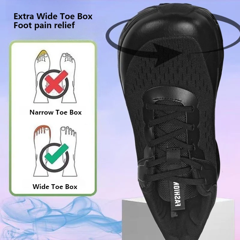 Wide Toe Box Shoes for Men Women Cushioned Breathable Running Shoes Lightweight Extra Wide Width Casual Walking Shoes for Women