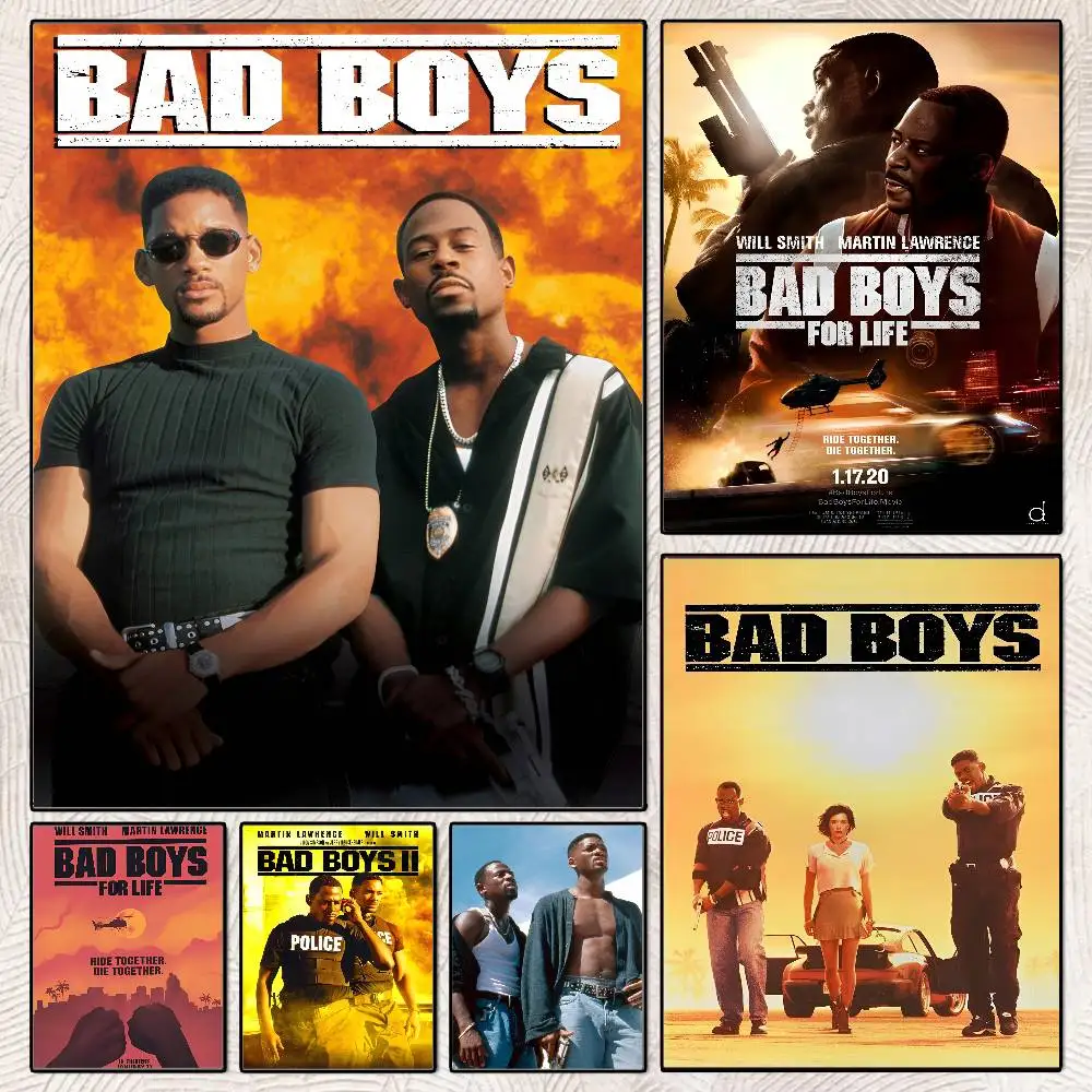 Póster de película Bad Boys, carteles HD, autoadhesivos, impermeables, ideales para decoración de sala de estar, dormitorio y bar