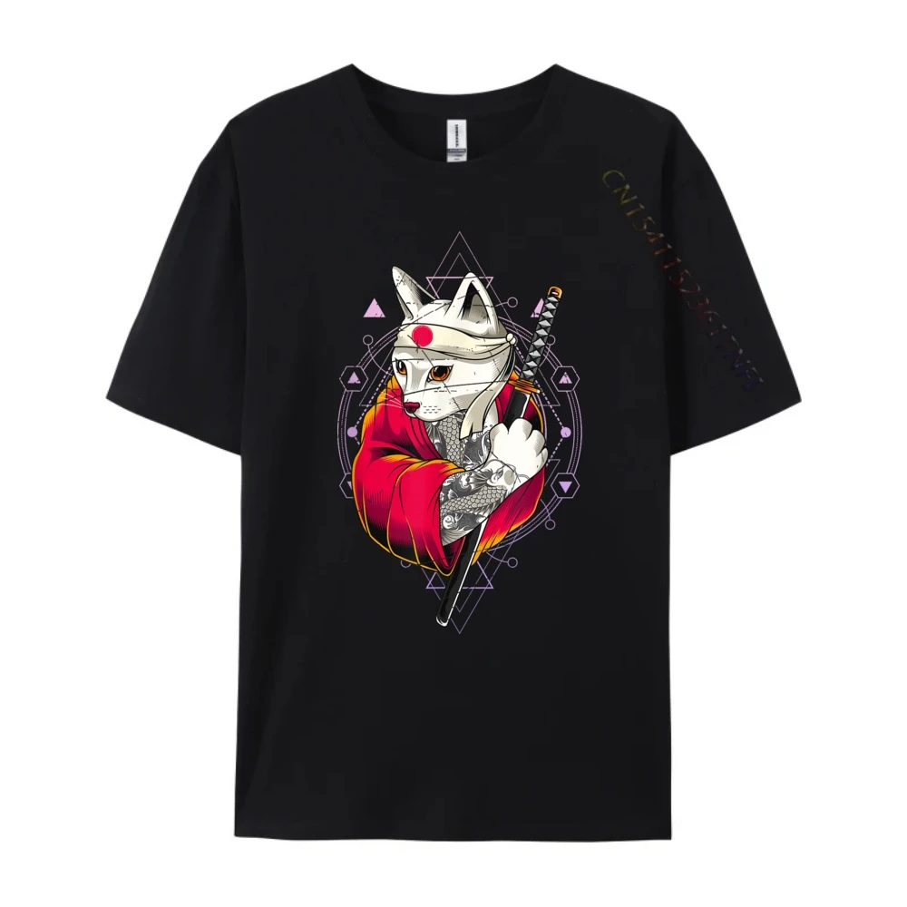 

Bushi Cat Japanese Kawaii Funny Cat Oversized T Shirt Men's Clothing Luxury Designer Classic Graphic Tees