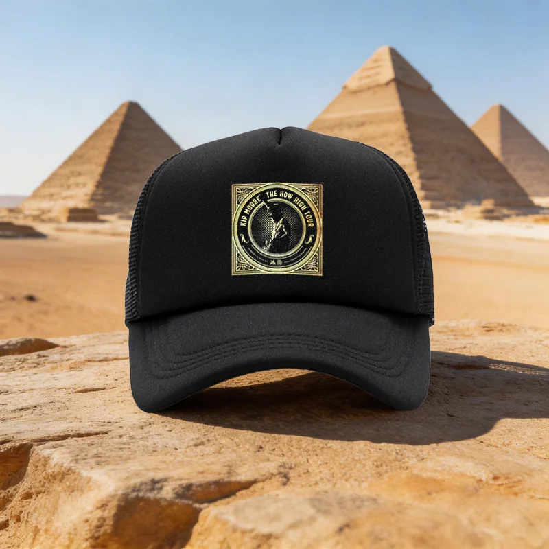 2026 All-Season Unisex Lightweight Mesh Baseball Cap with Rock Musician Golden Vintage Pattern, Outdoor  Duckbill Cap for Family
