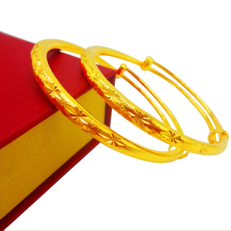 

Vietnam Wedding Sand Bracelet Rich Women's New Non-Fading Simple Brass Plated Bracelet Jewellery Wholesale