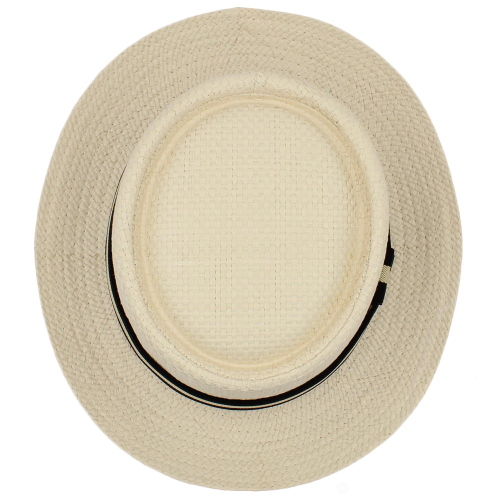 Lager Size Adjustable US 7 1/2-7 5/8 UK L-XL Men Women Straw Pork Pie Hats Summer Sunhat Boater Cap Sailor Sombrero Beach Fedora