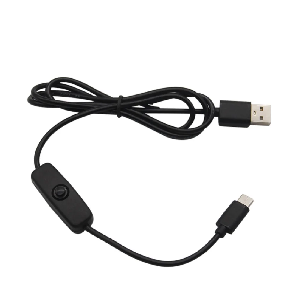 1 meter USB Type C 5V 3A Charging Cable for Raspberry Pi 4 Power Cable with ON/OFF Switch for RPI 4 Model B RPI 4B Computer