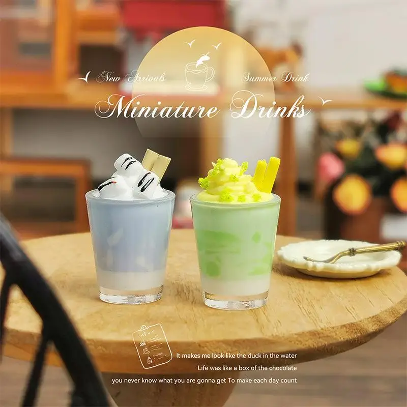 1Pcs Mini Vienna Drinks Miniature Toys Dollhouse Accessories For 1 6 1 12 Scale Doll House Kitchen Ornaments
