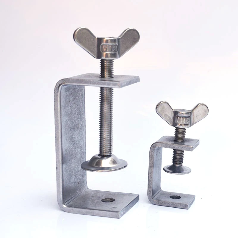 1Pcs Wing Nuts C-type Clamps Steel U steel lifting fixture I-beam Clamp tube slot pipe clamp Heavy sling Steel cable fittings