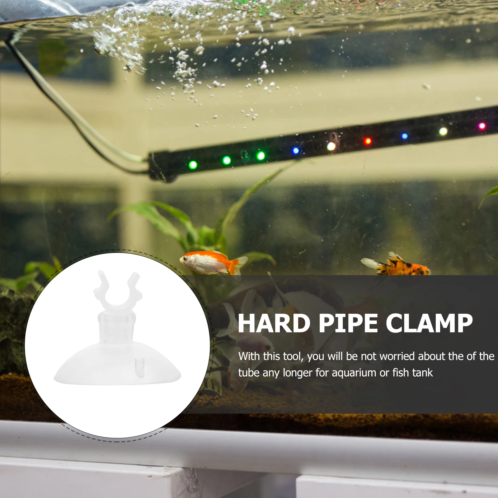 

20 Pcs Tube Holder Suction Cups Clear Aquarium Clip Fish Tank Accessories 16mm External Diameter Tube Clamp Glass Surface Pet