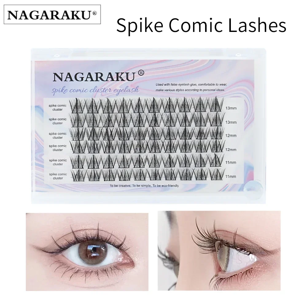 

NAGARAKU False Eyelashes 0.05C Bonded Cluster Lashes Makeup Individual Self Grafting Eyelash Extension Self-making DIY New Comic