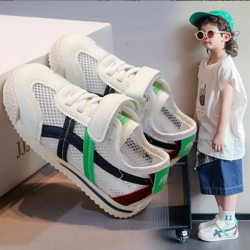 

Children's Mesh Shoes Summer Autumn 2025 New Breathable Mesh Boys Forrest Gump Shoes Casual Sports Girls' Board Shoes Green Brow