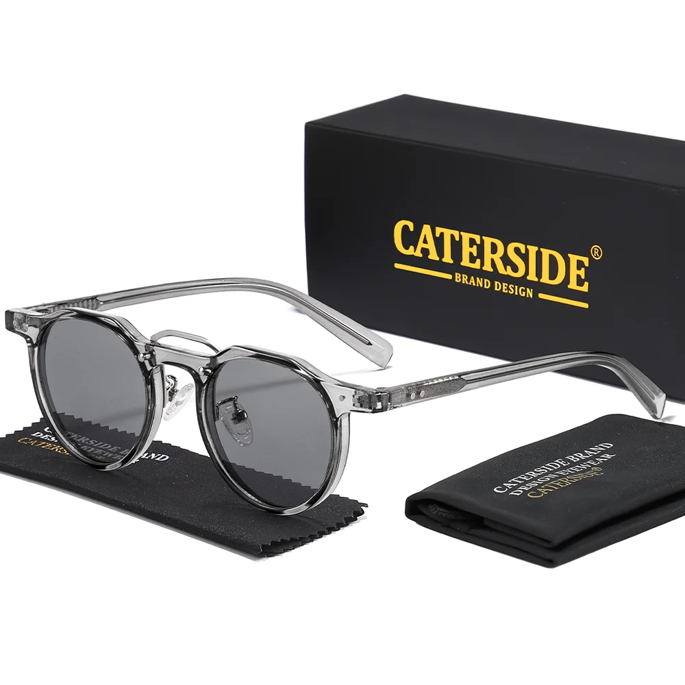 CATERSIDE Retro Punk Herren-Sonnenbrille, runde Sonnenbrille, für Damen, Outdoor, Party, Business, Festival, Geschenk, Brillen, UV400