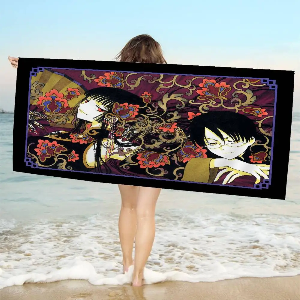 Supernatural Anime X-Xxxholic Microfiber Blanket Quick Drying Beach Towels Oversized Printing Super Absorbent Pool Towel Blanket