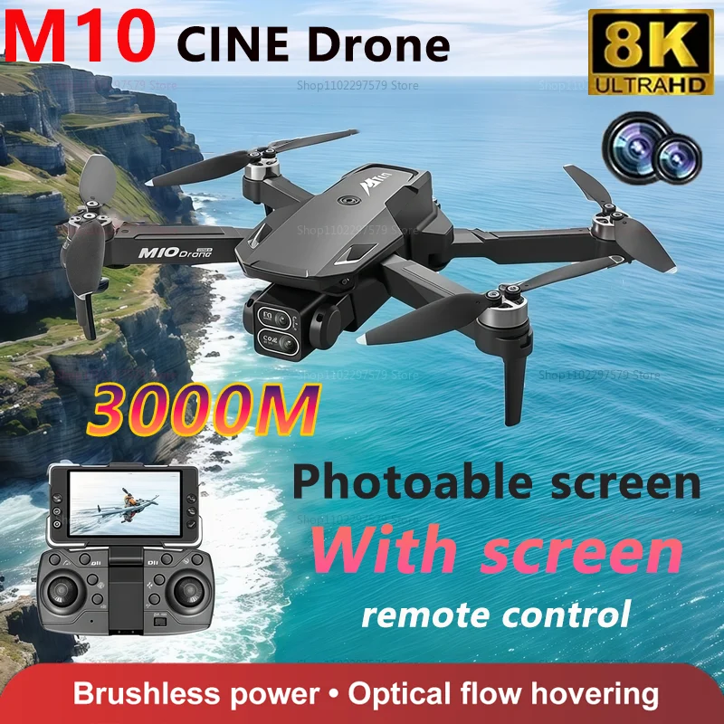 

Новый дрон M10 2025 года, 8K HD с фотоэкраном, пульт дистанционного управления, бесщеточный двигатель, профессиональный БПЛА, четырехроторный вертолет, игрушки, подарки