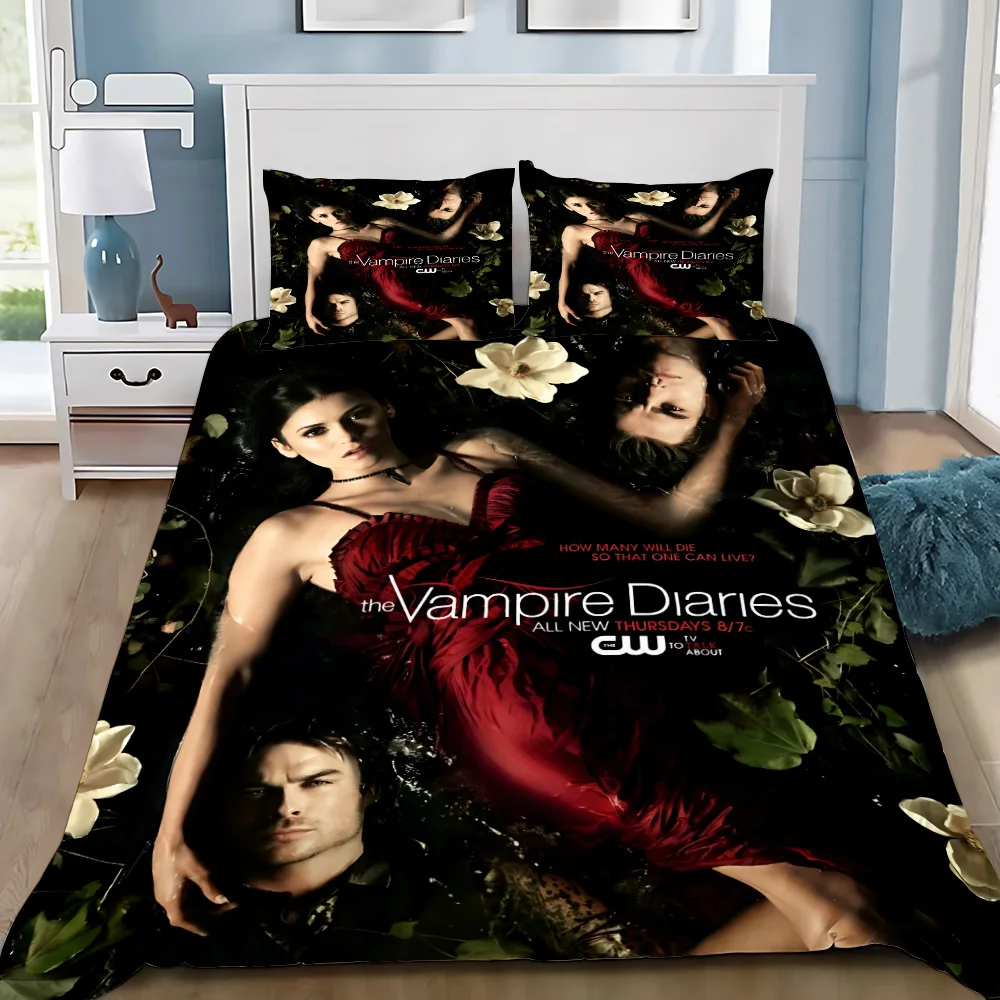 Duvet Cover Pillowcase Bedding Set The Vampire Diaries Adult Boy Girl Bedroom Decoration Children Gift Single Double Large Size