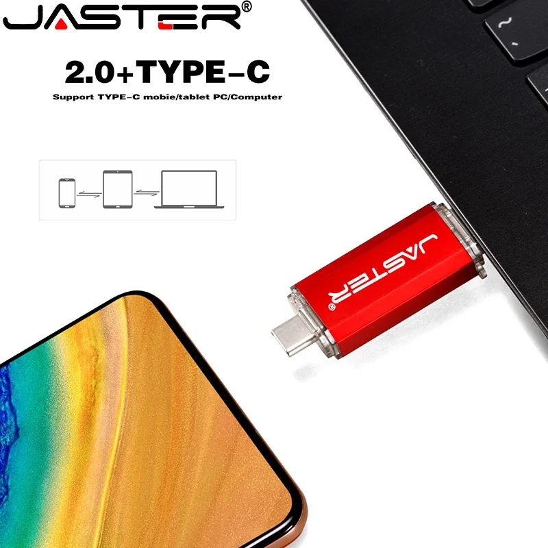 JASTER Super Mini TypeC 2. 0 USB flash drive Pen Drive high quality 4GB 8GB 16GB 32GB 64GB Pendrive for Type-C device