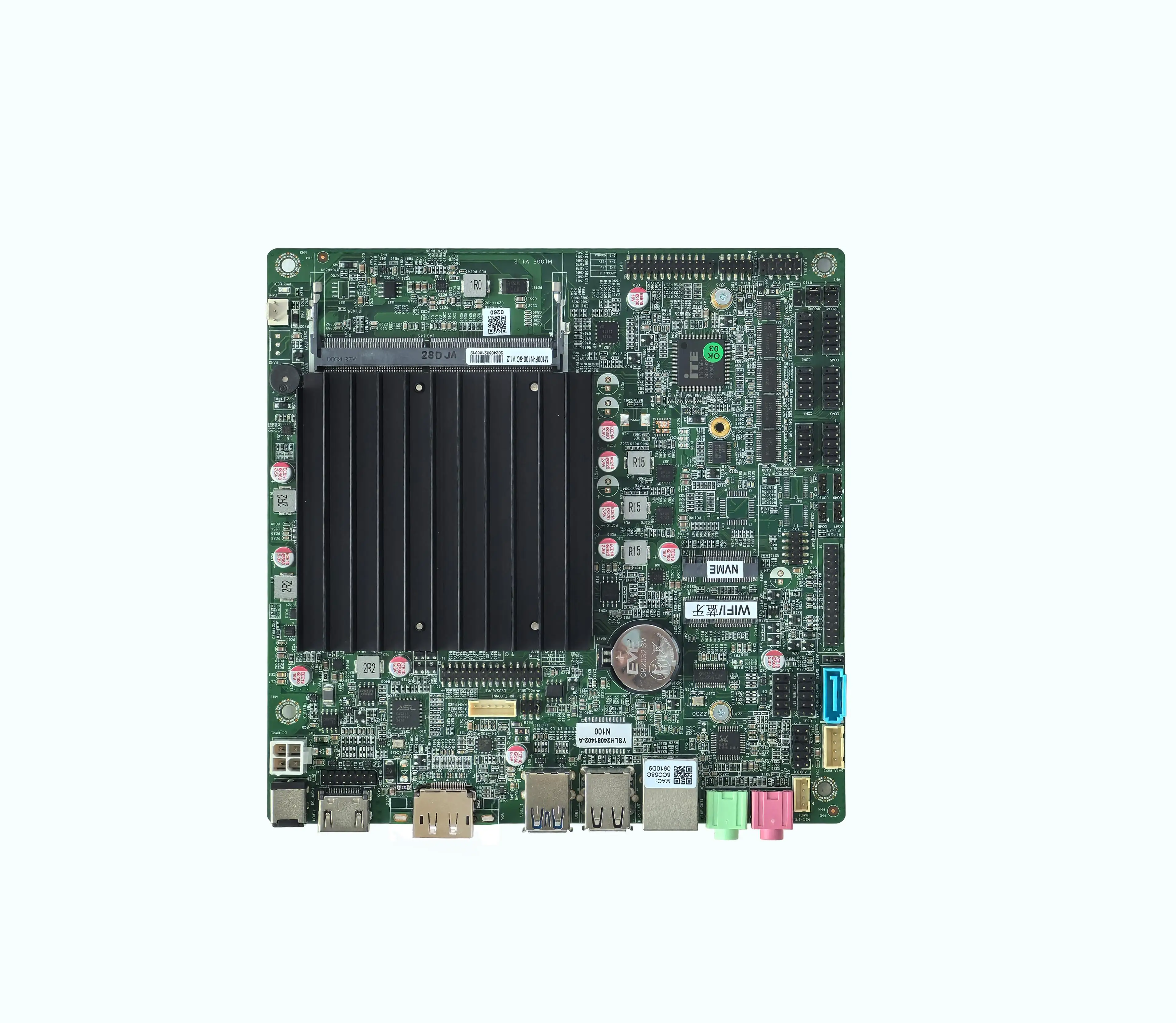 Motherboard for Computers M100F with CPU Alder Lake N100 N97 N95 DDR4 MAX 16G 2/6/10*COM VGA/DP HD_MI