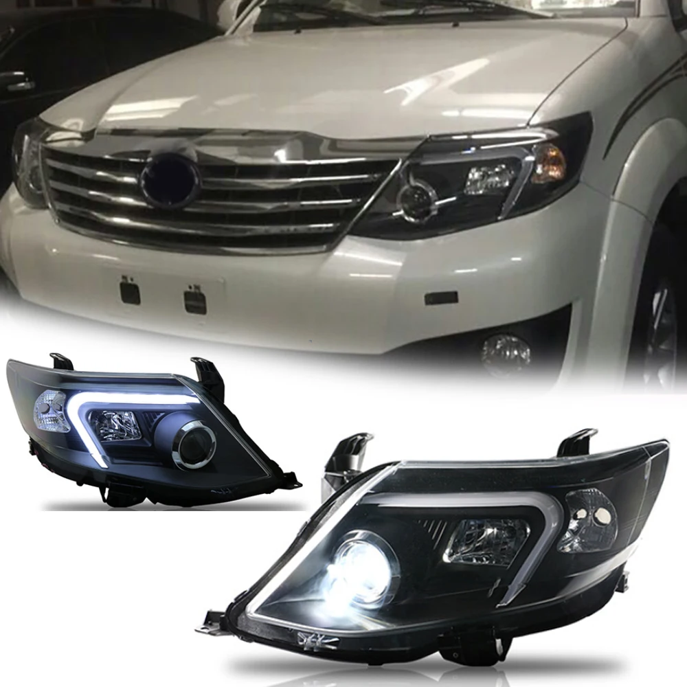 

LED HeadLights For TOYOTA Fortuner 11-15 Emark Style Led DRL Car Head Lamp Assembly Signal Accessories Modified Lamp