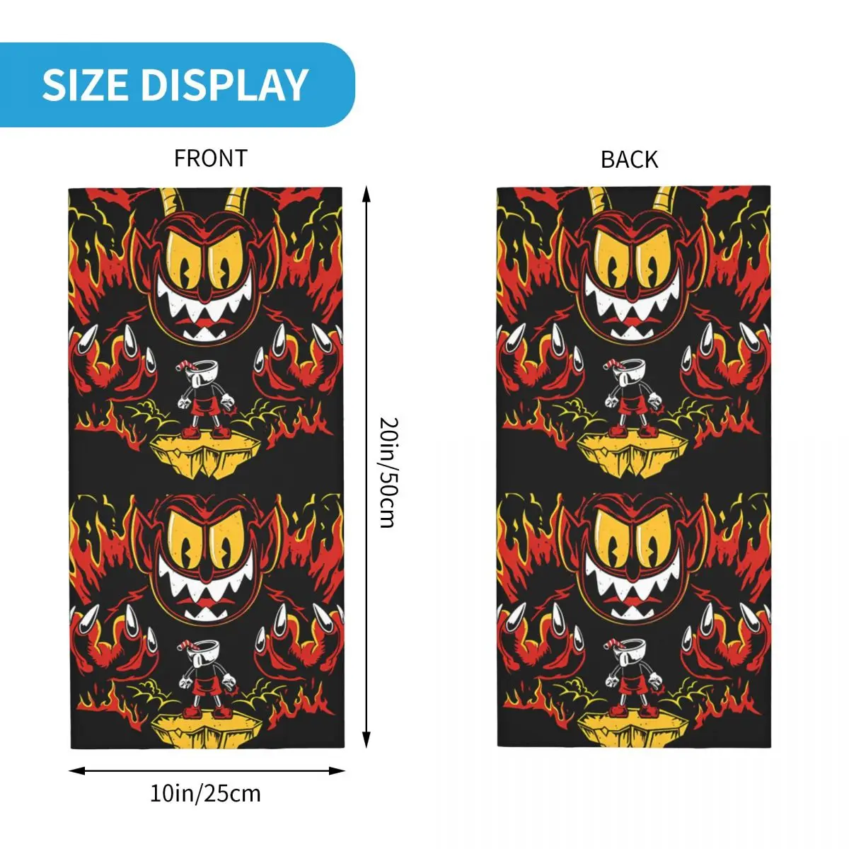 Retro Comic Devil Thin Bandana Neck Gaiter Retro Comic Devil Wrap Scarf Headband Neck Cover