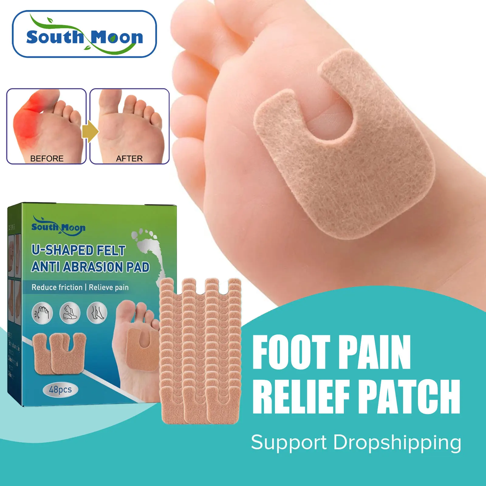 

South Moon Insoles Forefoot Pads Anti-Slip Toenail Protector Plantar Fascitis Prevention High Heels Foot Pain Relief Pad