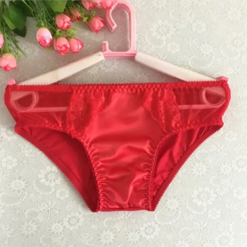 New Men's Stretch Red Sexy Lace Panties Comfortable Briefs Men Underwear Gay Jockstrap