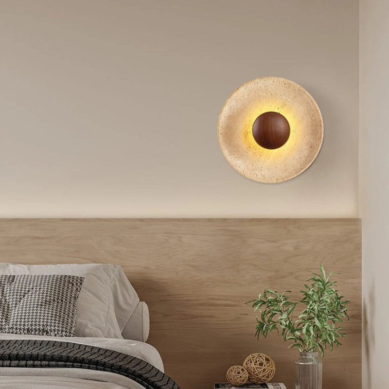 الشمال الإبداعية وحدة إضاءة LED جداريّة أضواء حجر الترافرتين الجدار الشمعدان مصباح لغرفة المعيشة غرفة نوم الممر الممر ديكور السرير الجدار مصباح