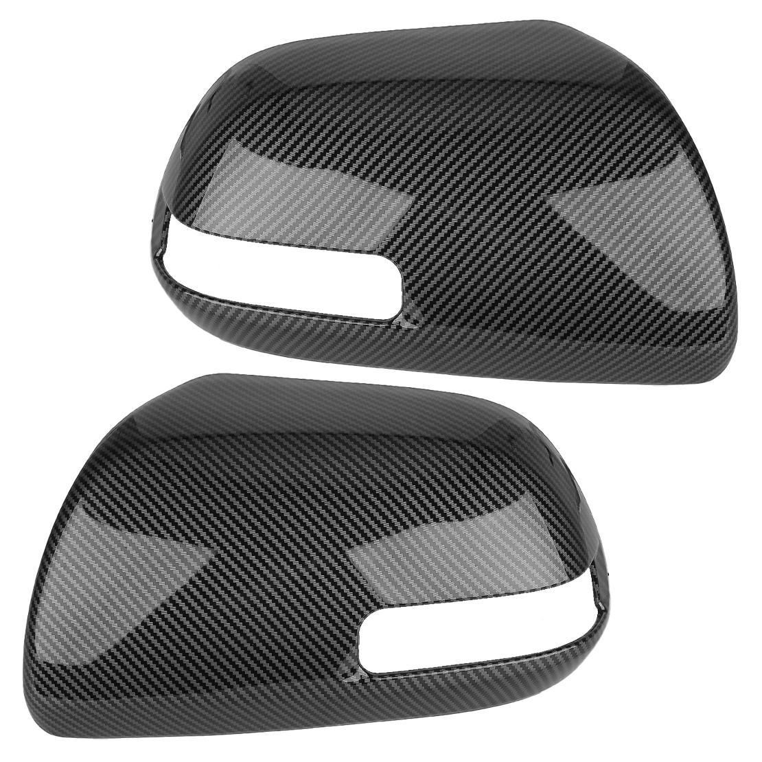 

1 Pair Exterior Side Door Rear View Mirror Cover Cap with Signal Light Hole Fit for Toyota Tacoma 2012-2015 Carbon Fiber Style