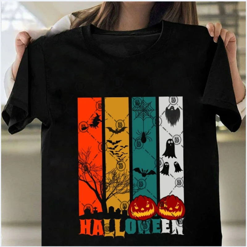 

Halloween Pumpkin Ghost Bat Spider Web Print T Shirt Women Short Sleeve O Neck Loose Tshirt Women Tee Shirt Tops Camisetas Mujer