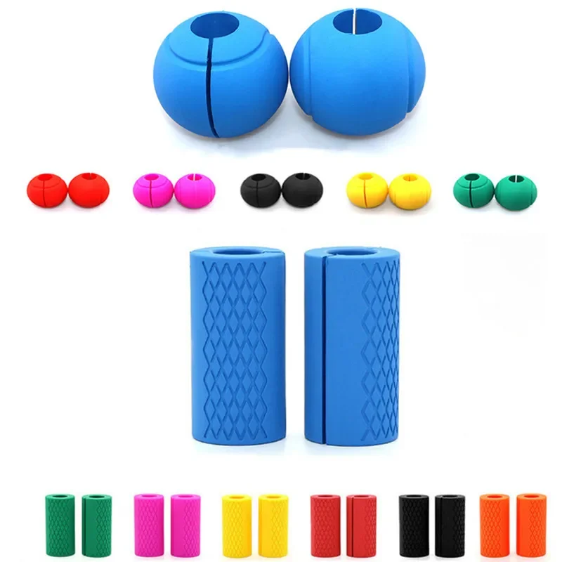 

2pcs Barbell Dumbbell Silicone Grips Handles Fitness Weightlifting Anti-slip Protect Pad Gym Exercise Crossfit Accessories