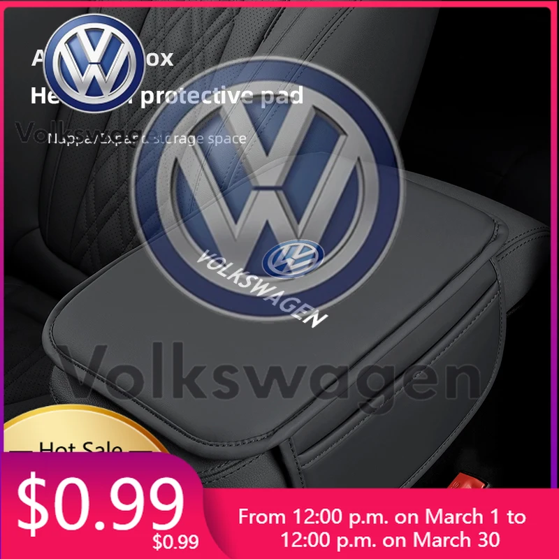 

2026 Hot Styling Mouldings For VOLKSWAGEN VW Car Armrest Mat Center Console Leather Protection Cushion For Volkswagen T-ROC GTI