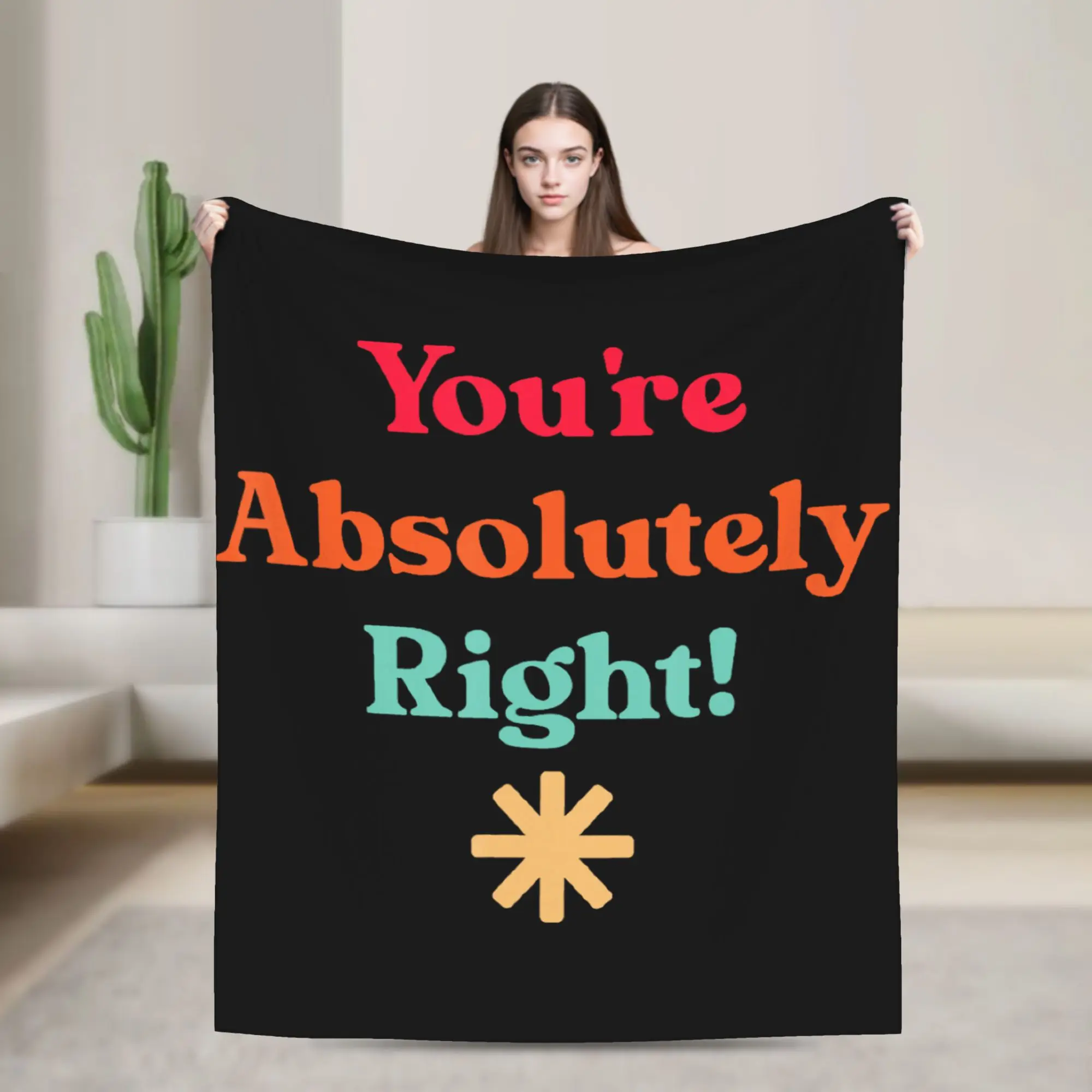 Claude Code You're Absolutely Right  Accessories Blanket Ultra Soft  Throw Blankets for Bed Throws And Blankets