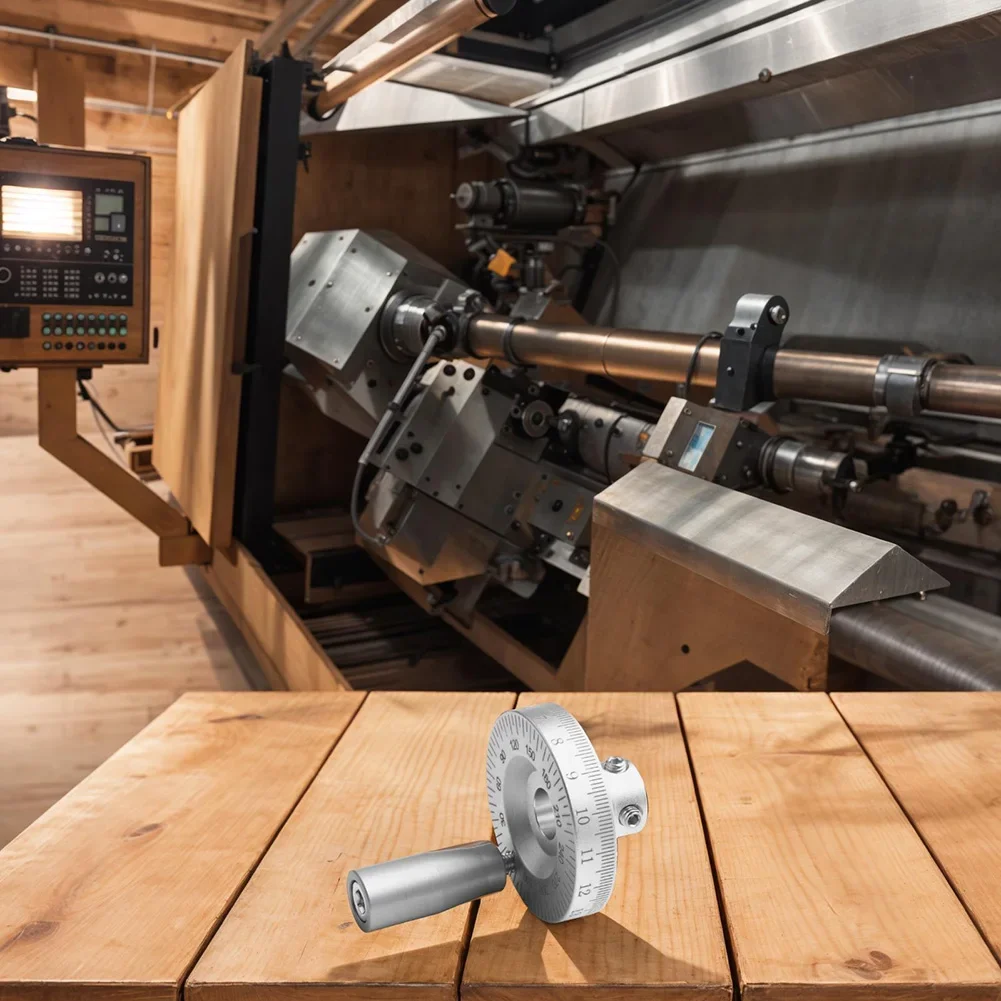 1 Buah Roda Tangan Bubut Aloi Aluminium Roda Tangan Geser Roda Tangan Skala 63.7Mm untuk Peralatan Pengerjaan Logam