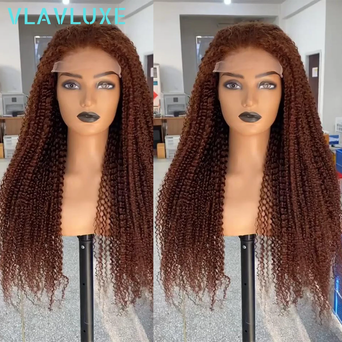 

Glueless Wigs Kinky Curly Wigs For Women Human Hair HD Lace Wigs Brown Color Human Hair Wigs 13x6 Transparent Lace Front Wigs