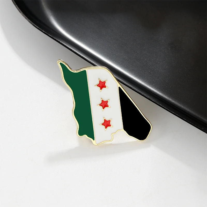 Syrian Flag Brooch Map Flag Badge Gifts Wedding Favors Party Supplies Accessories Event Festive Alloy Syrian Brooch Wholesale